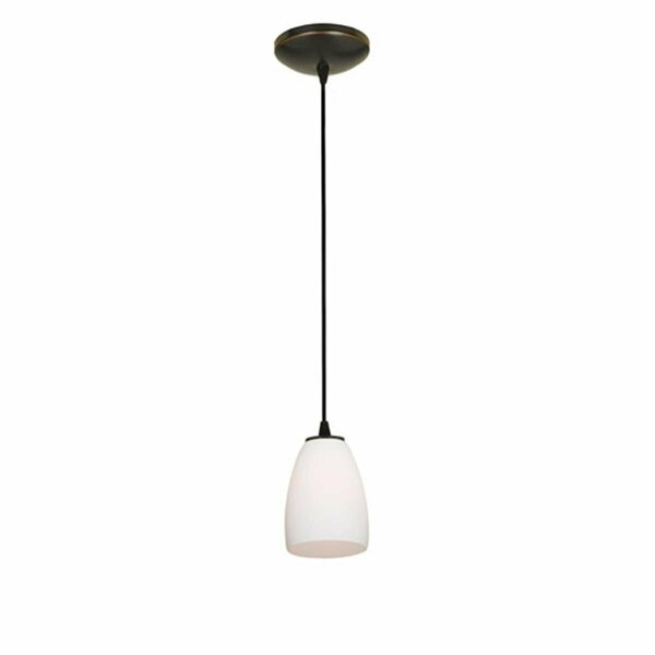 Glacier Computer 28069-1C-ORB-OPL 1 Light Cone Glass Pendant in Oil Rubbed Bronze with Opal Glass 28069-1C-ORB/OPL